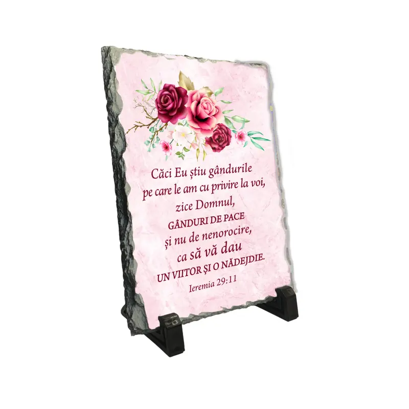 Caci eu stiu gandurile pe care le am..., piatra ardezie personalizata, cu mesaj model, pa090